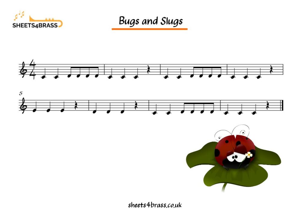 Bugs and Slugs Music Sheet for Trumpet, Horn, Cornet, Euphonium, Baritone and Tuba