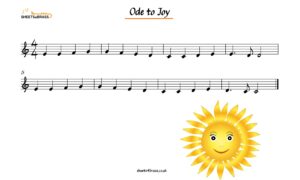 Ode to Joy Music Sheet for Trumpet, Horn, Cornet, Euphonium, Baritone and Tuba