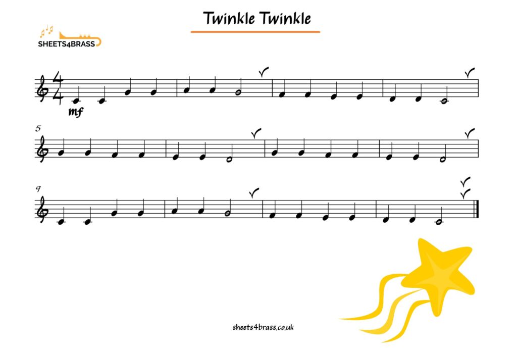 Twinkle Twinkle Music Sheet for Trumpet