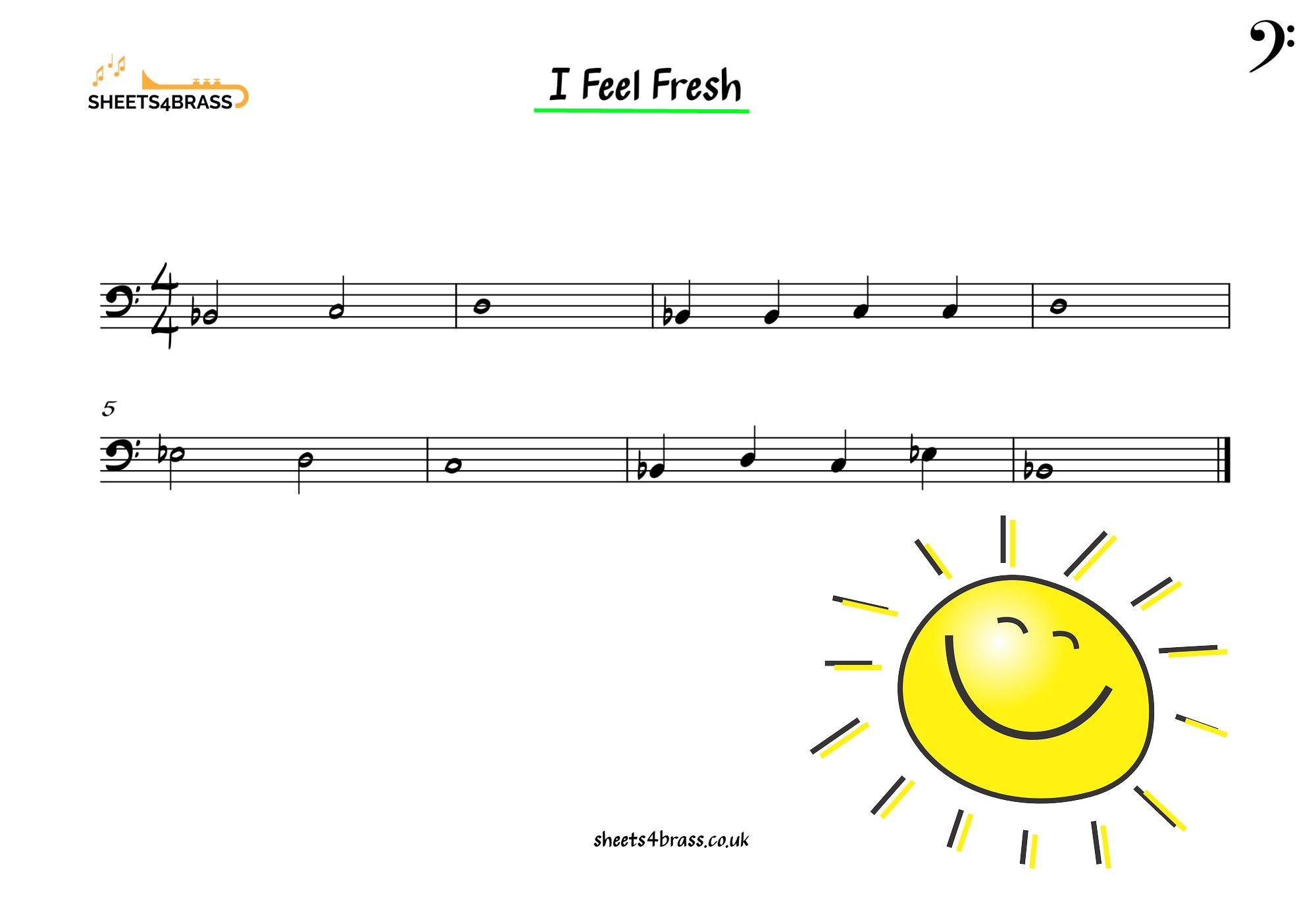 I Feel Fresh Bass Clef Sheets4brass