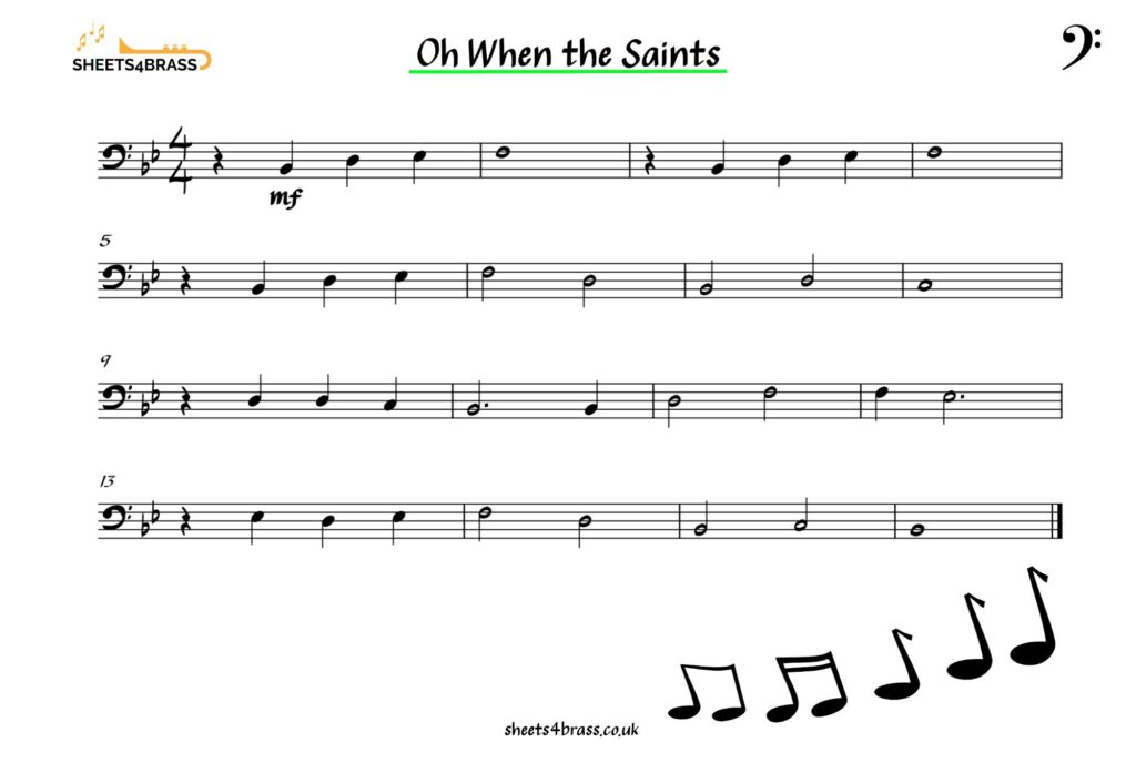 Oh When the Saints for trombone