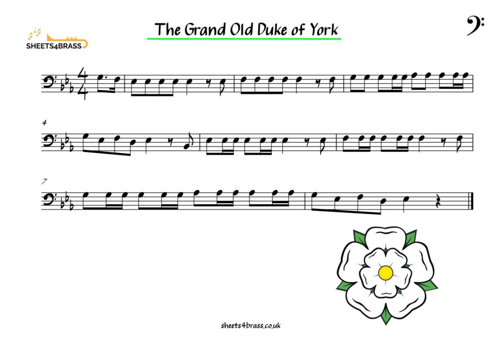 The Grand Old Duke of York for trombone