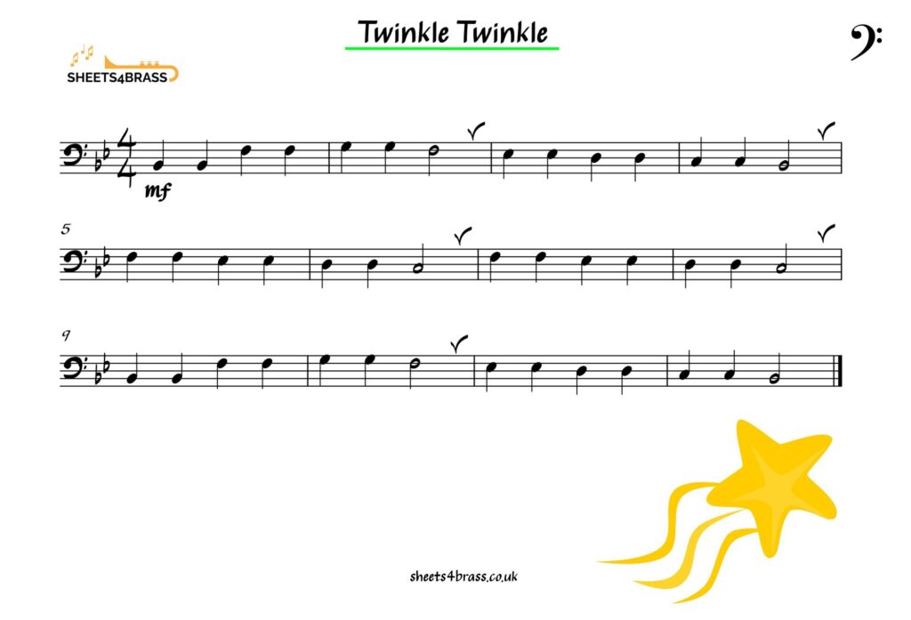 Twinkle Twinkle Little Star for Butterfly Music Trombone