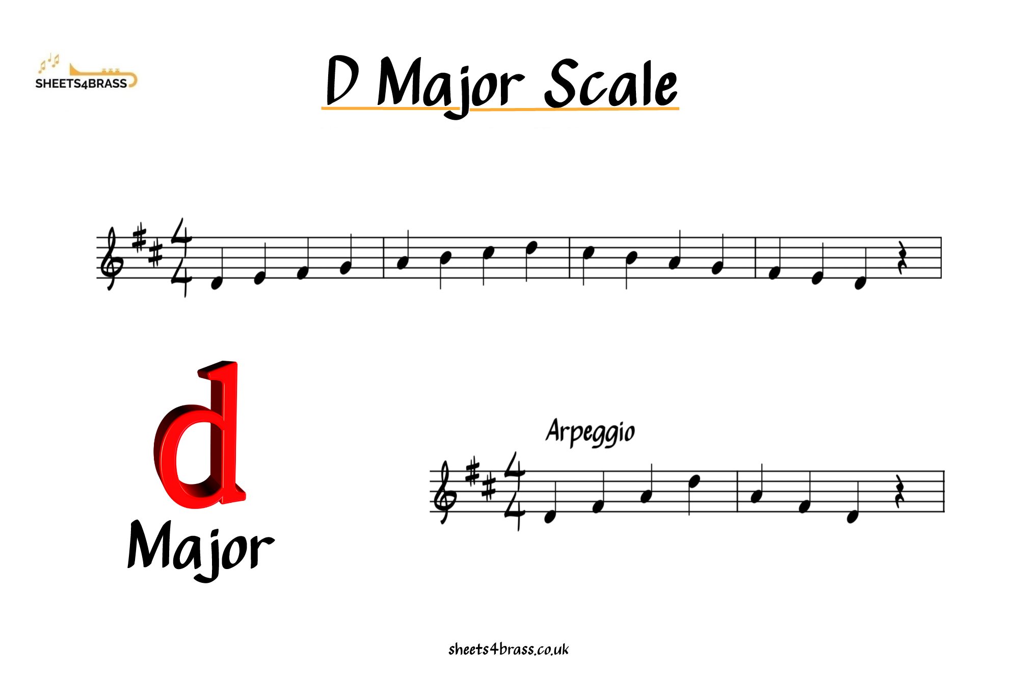D Major Scale Sheet Music For Brass Sheets4brass