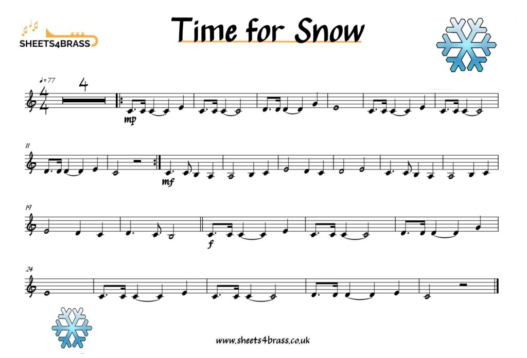 Sheet Music for Time to Snow