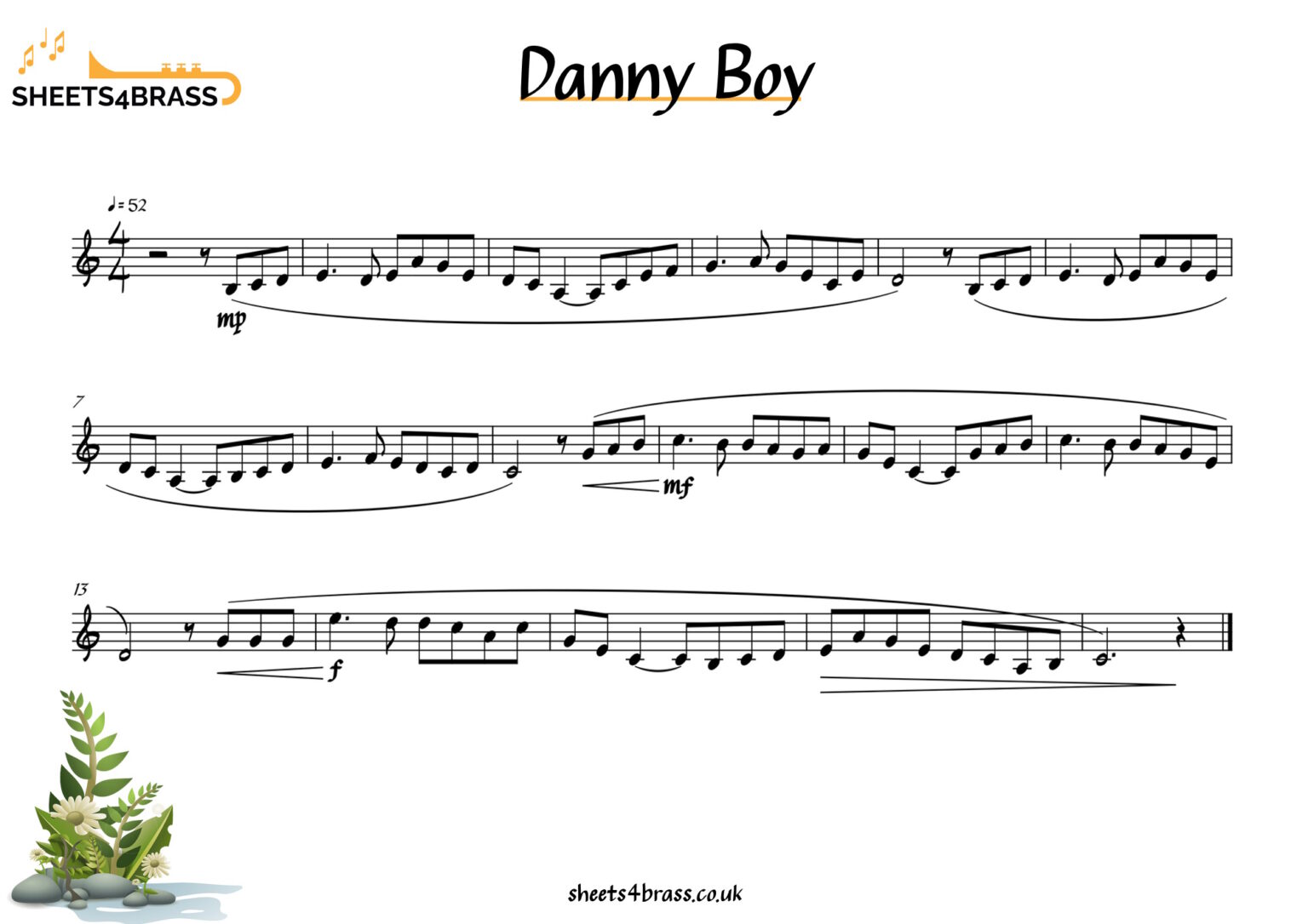 Danny Sheets Danny Boy - Sheet Music for Brass sheets4brass