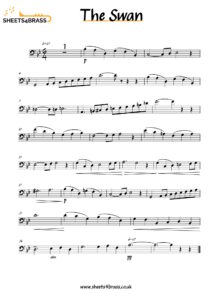 The Swan Sheet Music in Bass Clef For Trombone Euphonium Tuba