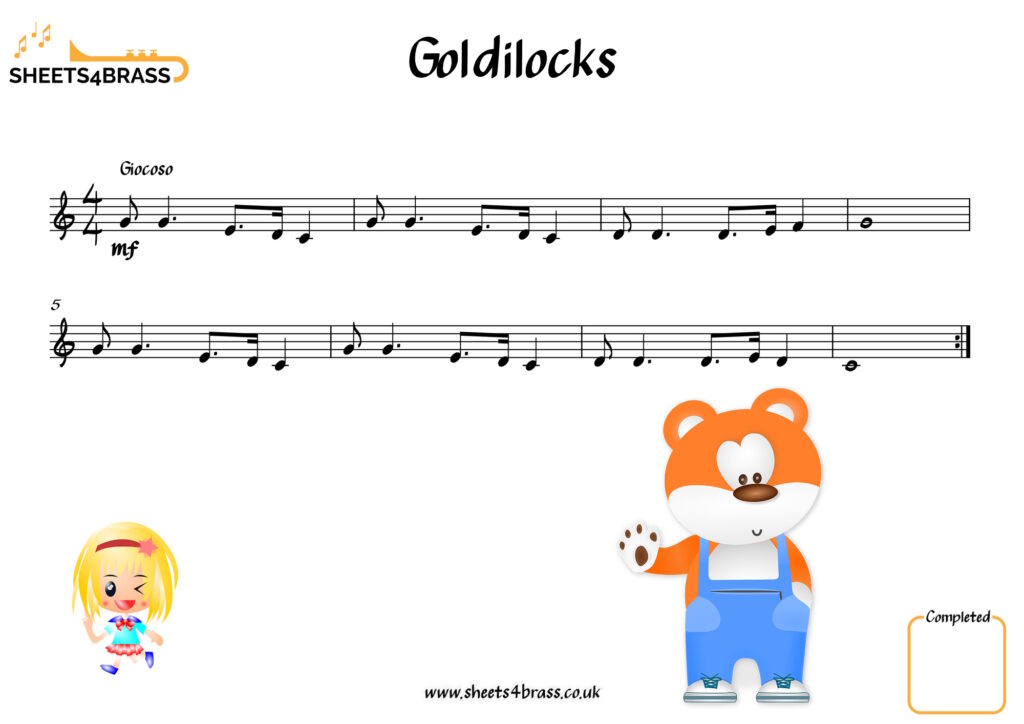 Goldilocks Sheet Music for Brass Instruments