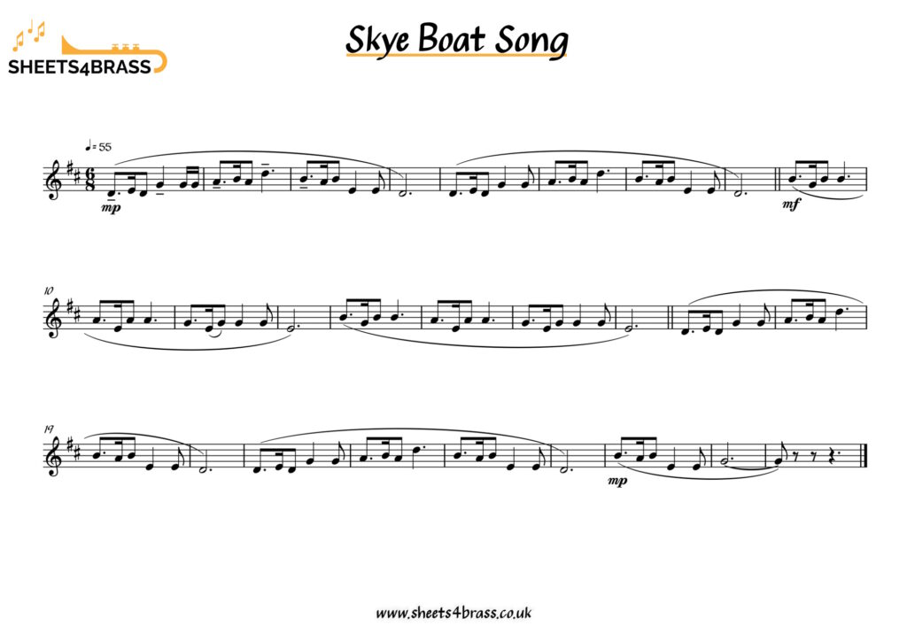 Skye Boat Song, Sheet Music for Trumpet