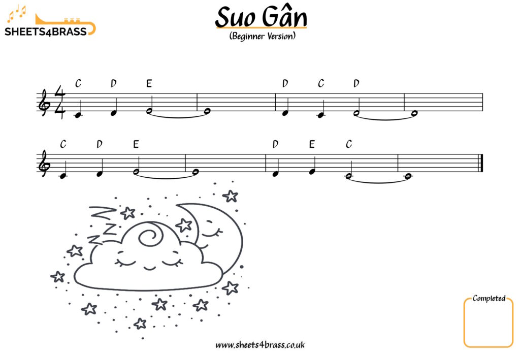 Suo Gân Sheet Music for Trumpet