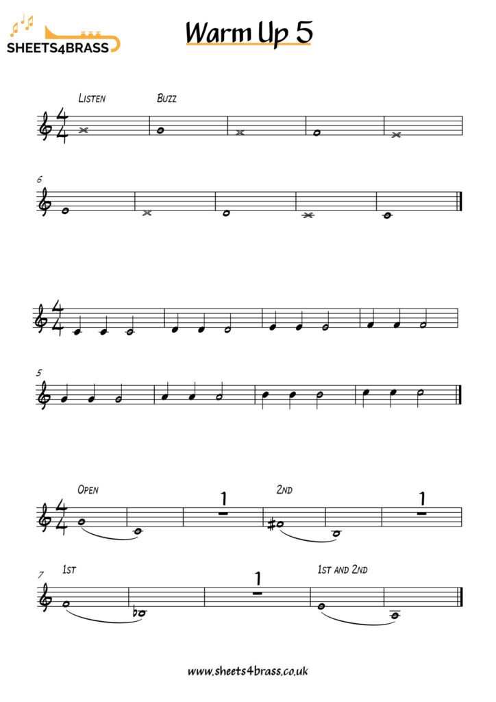 Warm Up Sheet Music for Trumpet