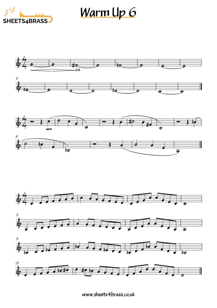 Warm Up Sheet Music for Trumpet
