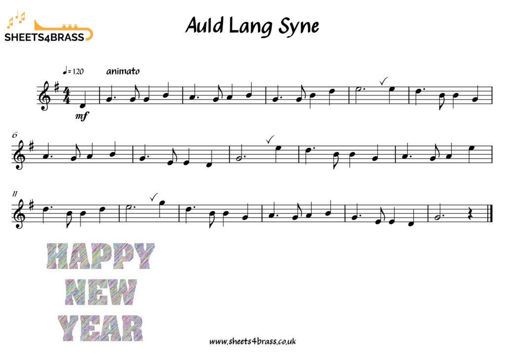 Auld Lang Syne Trumpet Solo with sheet Muisc