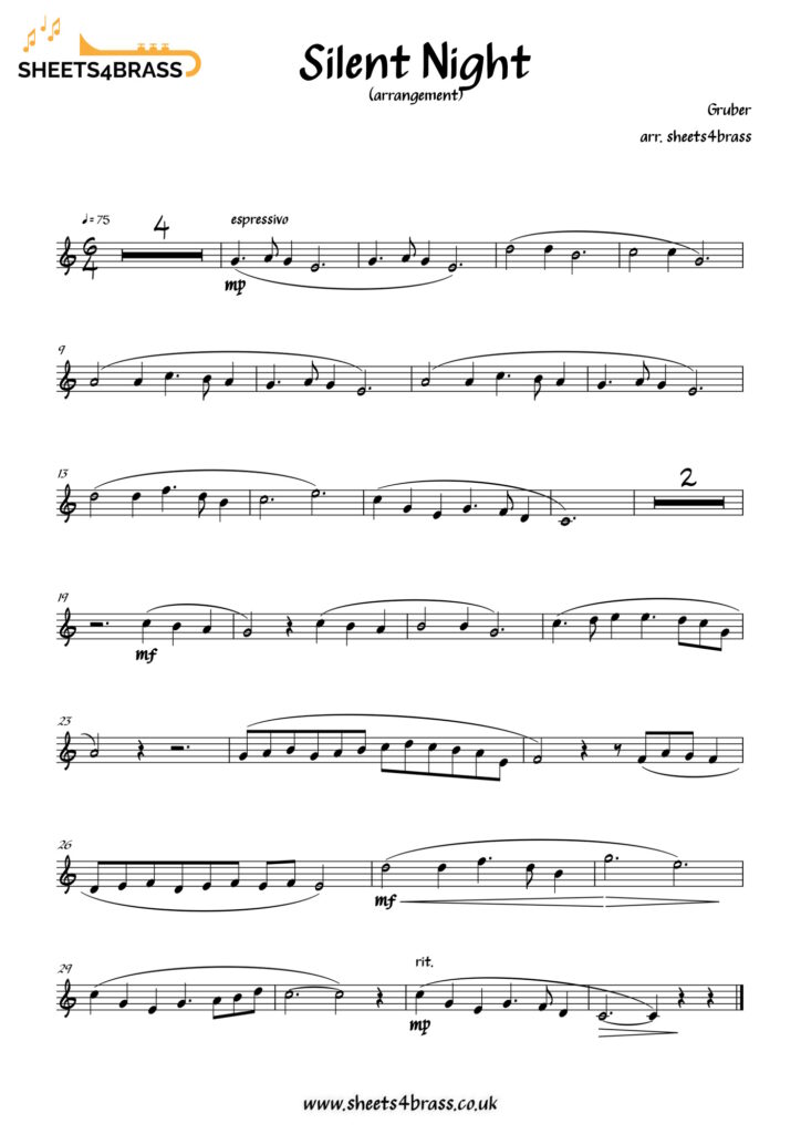 Silent Night Trumpet Solo Sheet Music