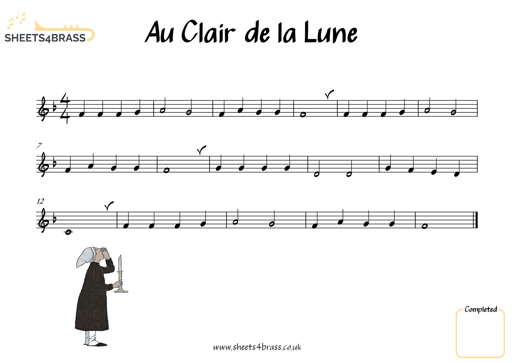 Au Clair de la Lune - Sheet Music for Brass sheets4brass