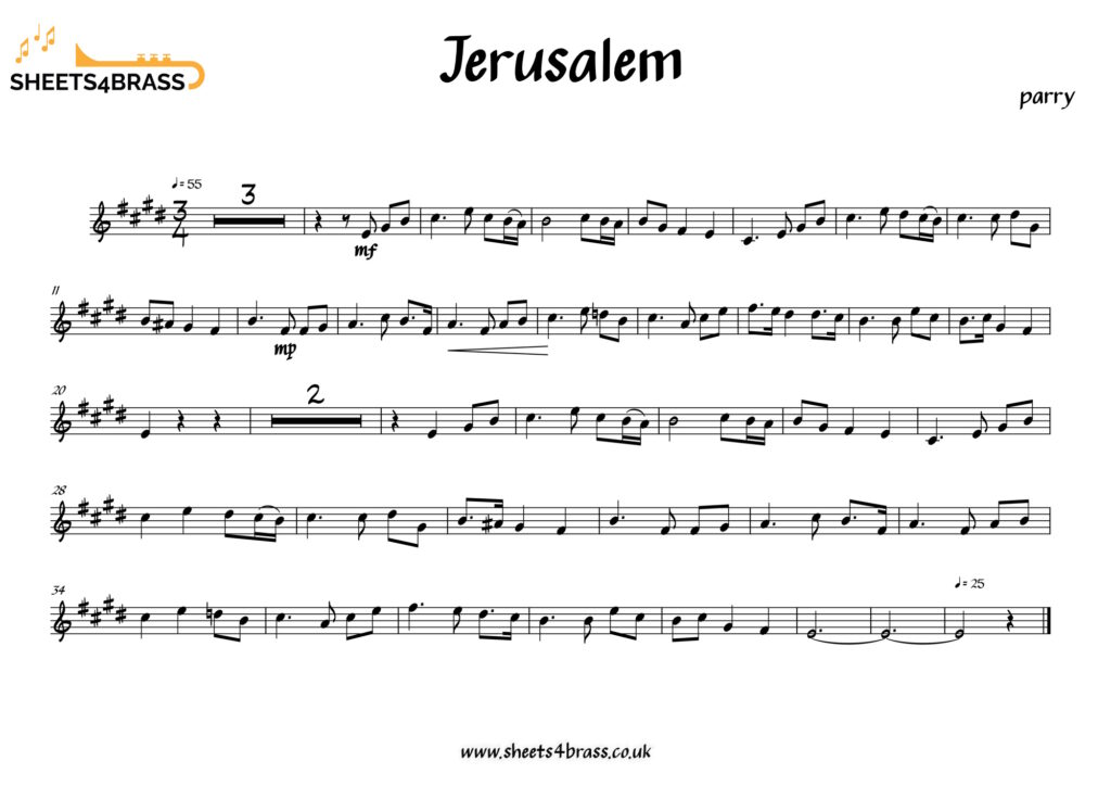 Jerusalem Trumpet Solo with Sheet Music