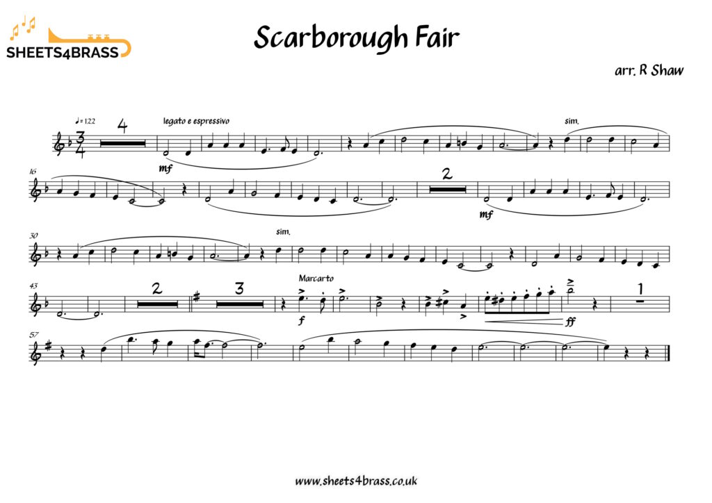Scarborough Fair Sheet Music for Trumpet Solo