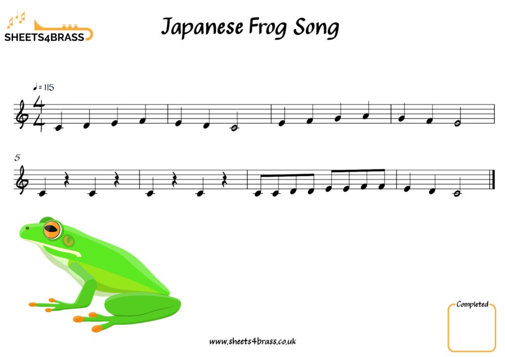 Japanese Frog Song trumpet solo sheet music