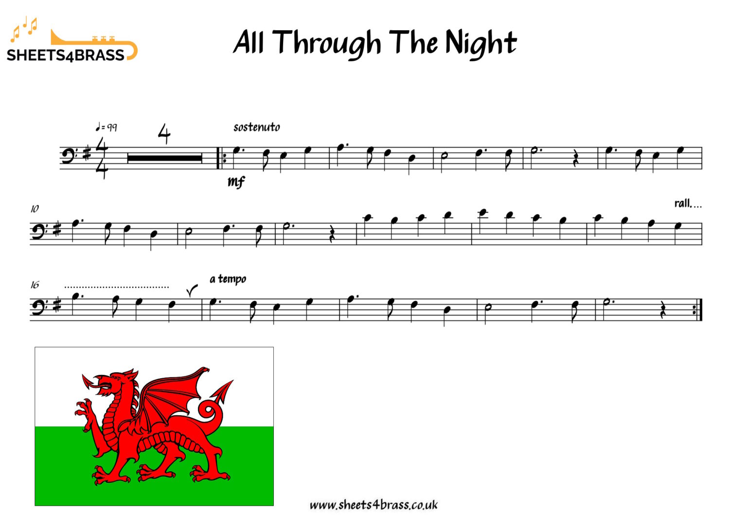 All Through the Night Bass Clef