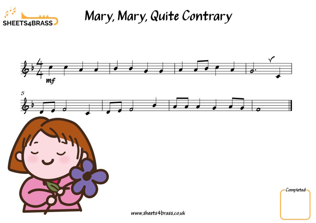 Mary Mary Quite Contrary Sheet Music Trumpet Solo