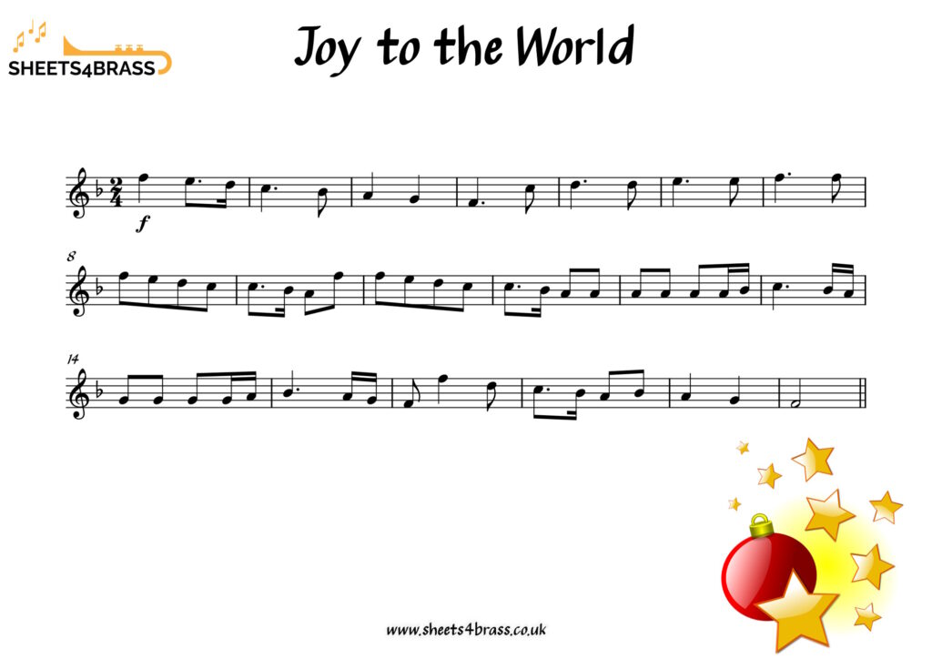 Joy to the world solo sheet music trumpet french horn