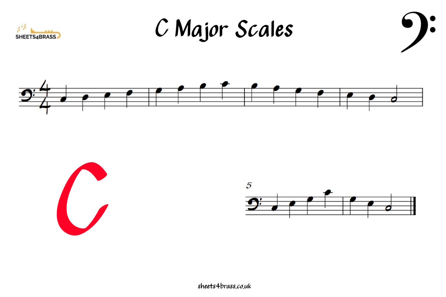 C Major Scale Bass Clef